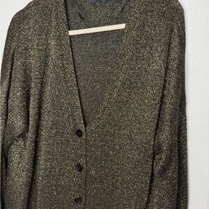 Zara Black and Gold Knit Sweater